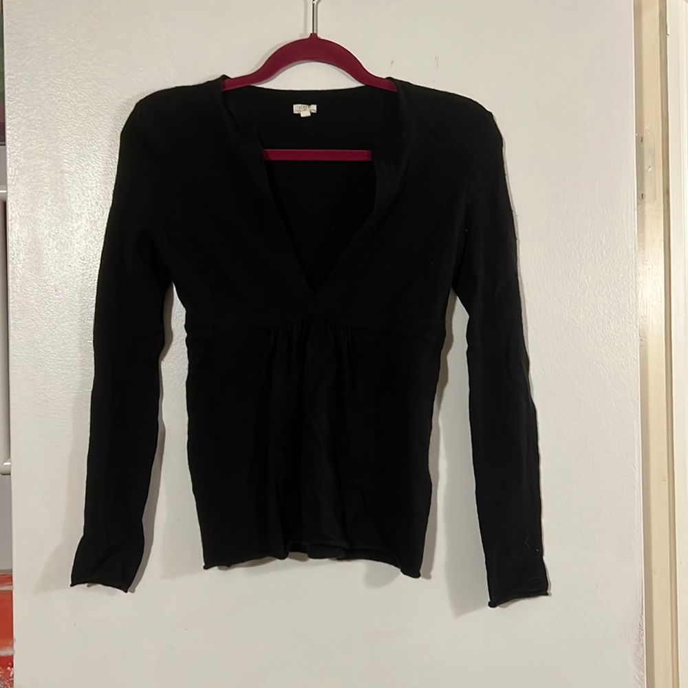 J. Crew black deep v-neck sweater